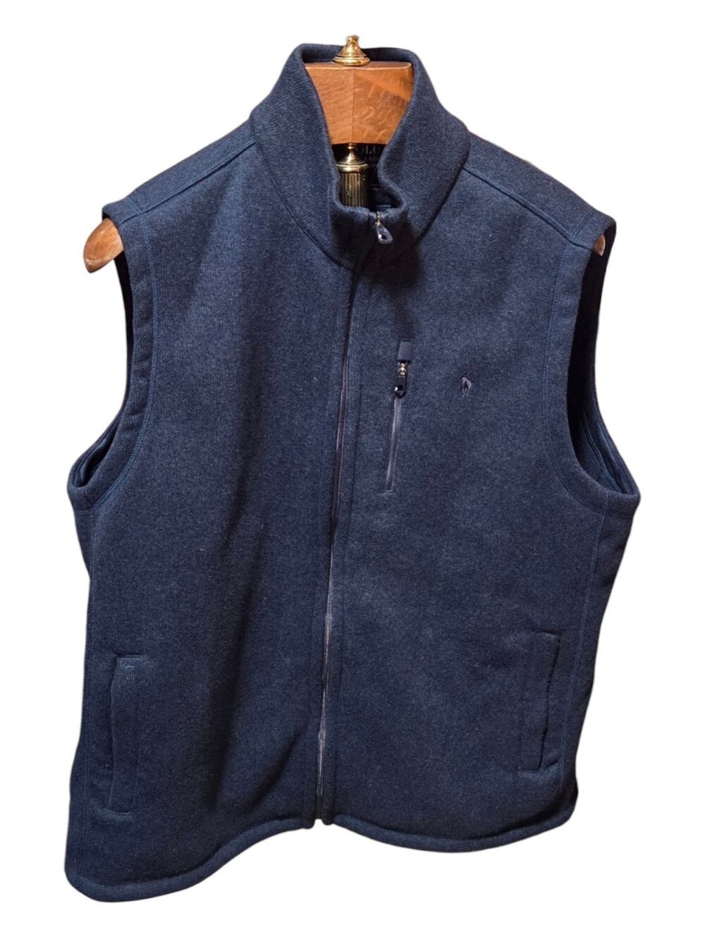 Polo Ralph Lauren Mens Performance Fleece Full Zip Vest Navy Blue XXL 2XL